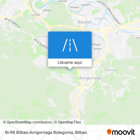 Mapa Bi-R8 Bilbao-Arrigorriaga Bidegorria