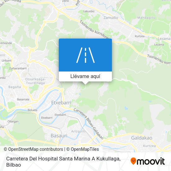 Mapa Carretera Del Hospital Santa Marina A Kukullaga