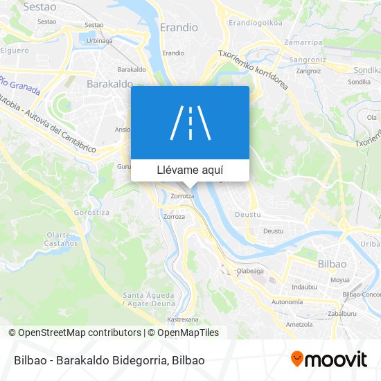 Mapa Bilbao - Barakaldo Bidegorria