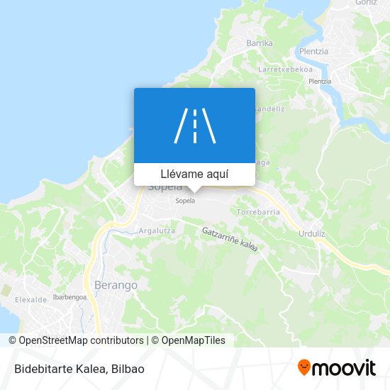 Mapa Bidebitarte Kalea