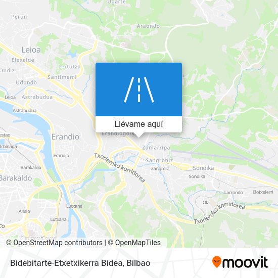 Mapa Bidebitarte-Etxetxikerra Bidea