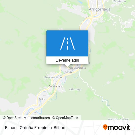 Mapa Bilbao - Orduña Errepidea