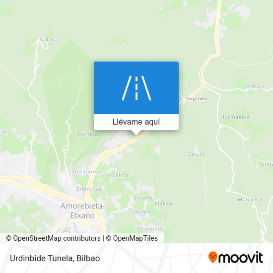 Mapa Urdinbide Tunela