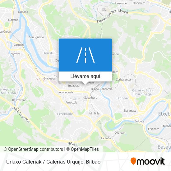 Mapa Urkixo Galeriak / Galerías Urquijo