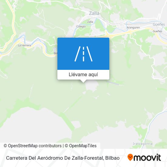 Mapa Carretera Del Aeródromo De Zalla-Forestal