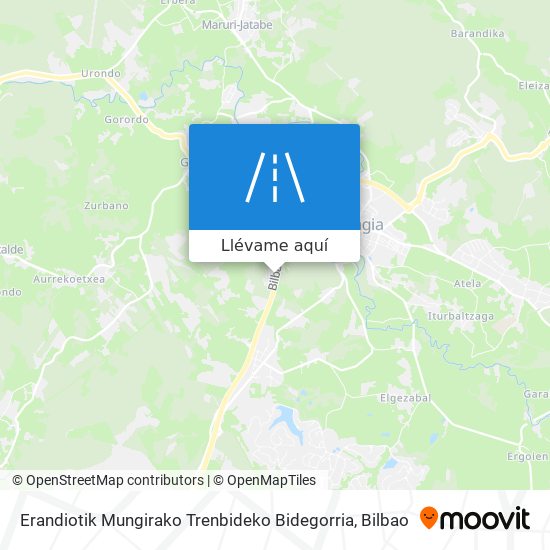 Mapa Erandiotik Mungirako Trenbideko Bidegorria