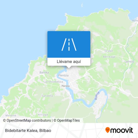 Mapa Bidebitarte Kalea