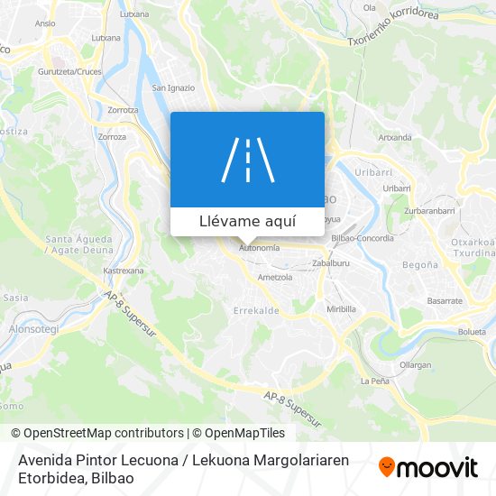 Mapa Avenida Pintor Lecuona / Lekuona Margolariaren Etorbidea