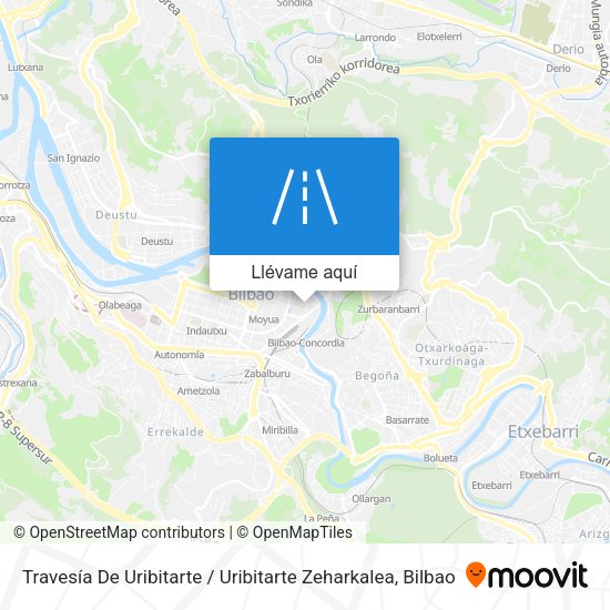 Mapa Travesía De Uribitarte / Uribitarte Zeharkalea