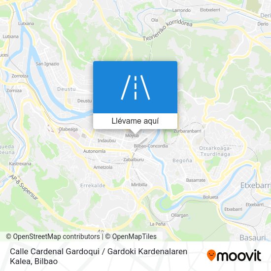 Mapa Calle Cardenal Gardoqui / Gardoki Kardenalaren Kalea