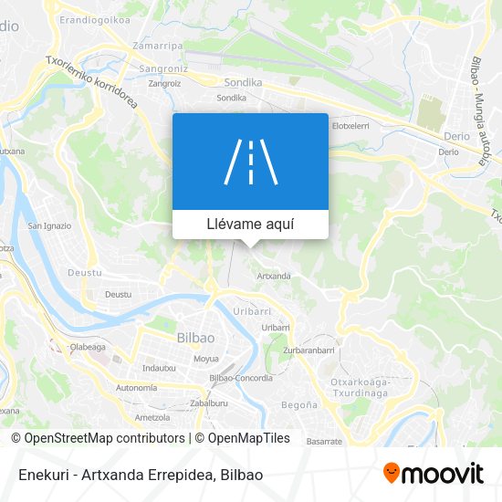 Mapa Enekuri - Artxanda Errepidea