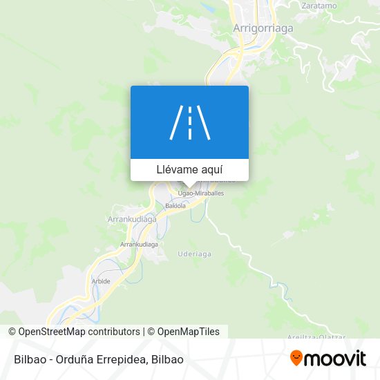 Mapa Bilbao - Orduña Errepidea