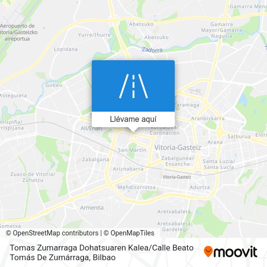 Mapa Tomas Zumarraga Dohatsuaren Kalea / Calle Beato Tomás De Zumárraga