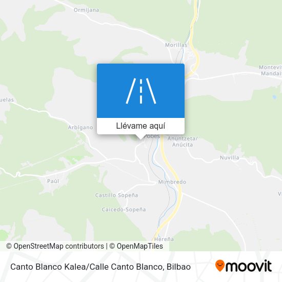 Mapa Canto Blanco Kalea / Calle Canto Blanco