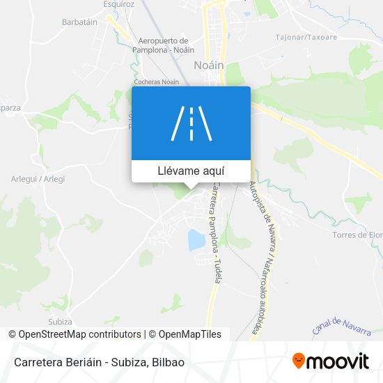 Mapa Carretera Beriáin - Subiza