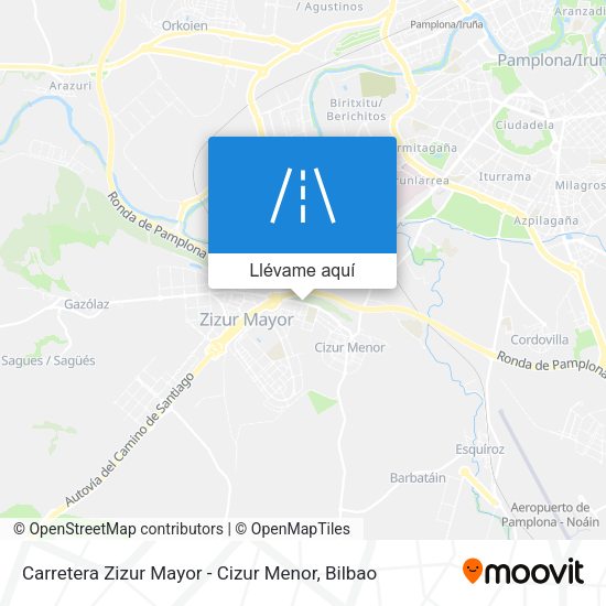 Mapa Carretera Zizur Mayor - Cizur Menor