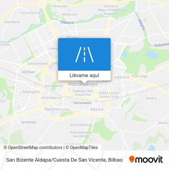 Mapa San Bizente Aldapa / Cuesta De San Vicente