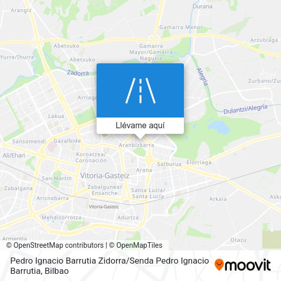 Mapa Pedro Ignacio Barrutia Zidorra / Senda Pedro Ignacio Barrutia