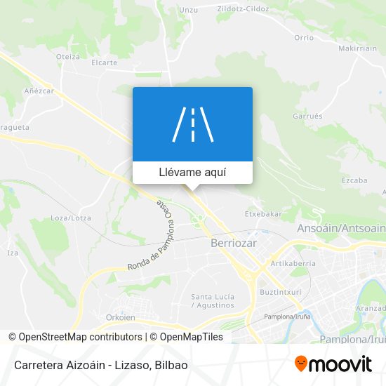 Mapa Carretera Aizoáin - Lizaso