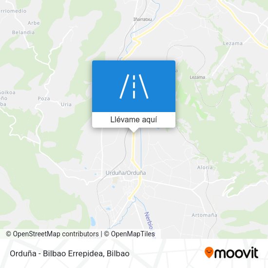 Mapa Orduña - Bilbao Errepidea