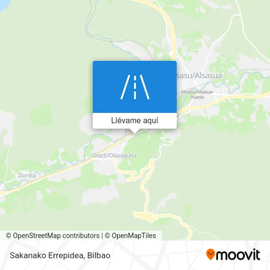 Mapa Sakanako Errepidea