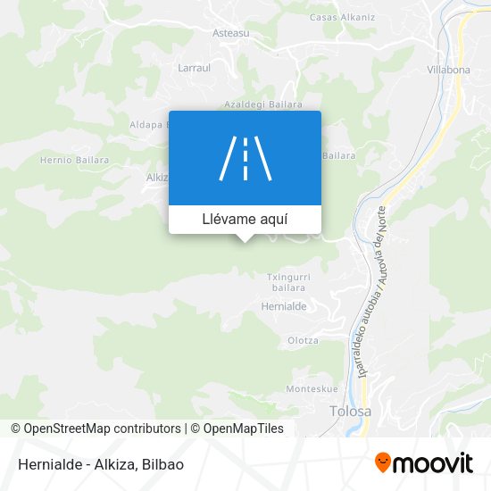 Mapa Hernialde - Alkiza