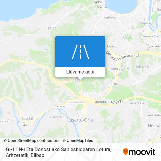 Mapa Gi-11 N-I Eta Donostiako Sahiesbidearen Lotura, Aritzetatik