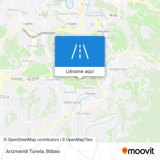 Mapa Arizmendi Tunela