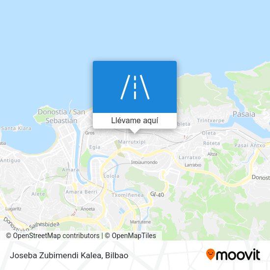 Mapa Joseba Zubimendi Kalea