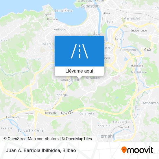 Mapa Juan A. Barriola Ibilbidea