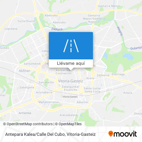 Mapa Antepara Kalea/Calle Del Cubo