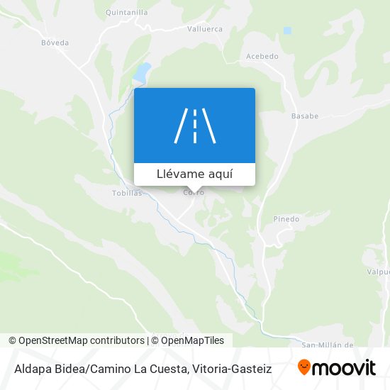 Mapa Aldapa Bidea/Camino La Cuesta