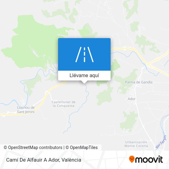 Mapa Camí De Alfauir A Ador