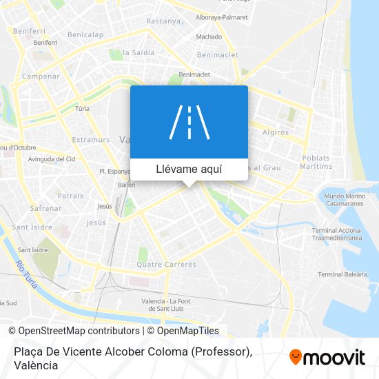 Mapa Plaça De Vicente Alcober Coloma (Professor)