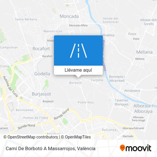 Mapa Camí De Borbotó A Massarrojos
