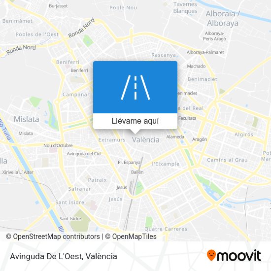 Mapa Avinguda De L'Oest