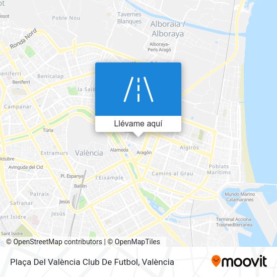 Mapa Plaça Del València Club De Futbol