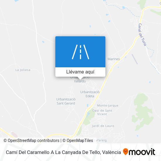 Mapa Camí Del Caramello A La Canyada De Tello