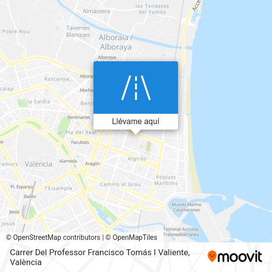 Mapa Carrer Del Professor Francisco Tomás I Valiente