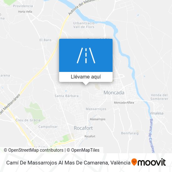 Mapa Camí De Massarrojos Al Mas De Camarena