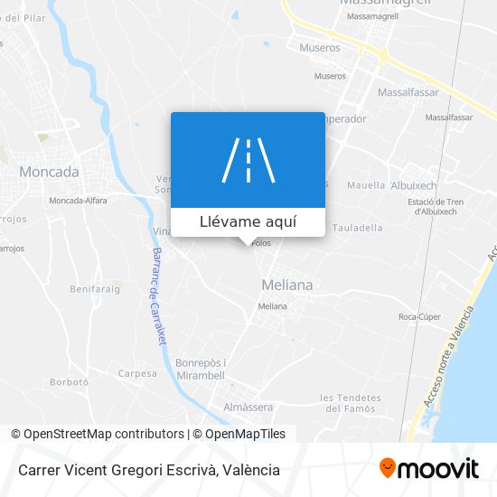 Mapa Carrer Vicent Gregori Escrivà