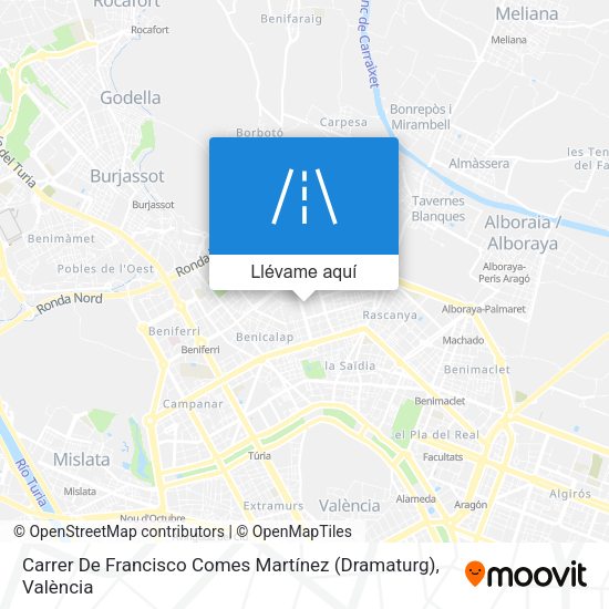 Mapa Carrer De Francisco Comes Martínez (Dramaturg)