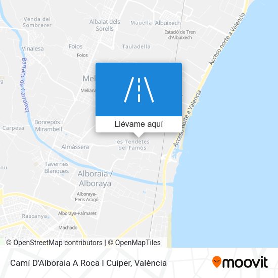 Mapa Camí D'Alboraia A Roca I Cuiper