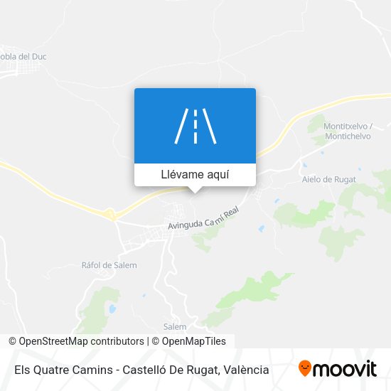 Mapa Els Quatre Camins - Castelló De Rugat