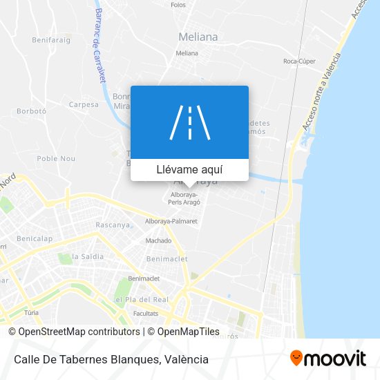 Mapa Calle De Tabernes Blanques