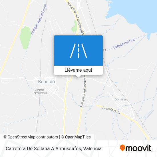 Mapa Carretera De Sollana A Almussafes