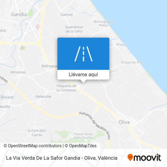 Mapa La Via Verda De La Safor Gandia - Oliva