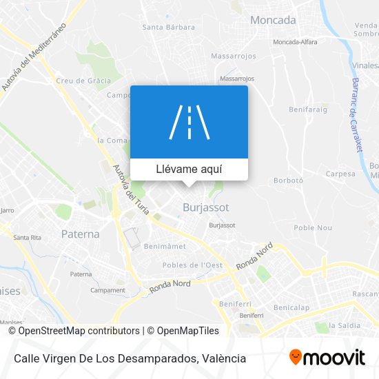 Mapa Calle Virgen De Los Desamparados