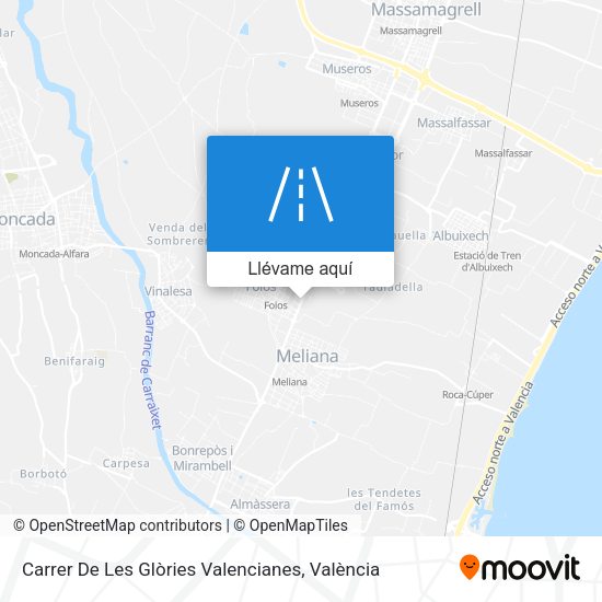Mapa Carrer De Les Glòries Valencianes