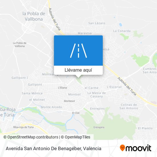 Mapa Avenida San Antonio De Benagéber